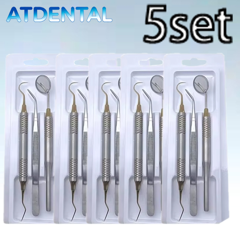 Dental Mirror Probe - 5 pièces dentaire Double extrémité bouche