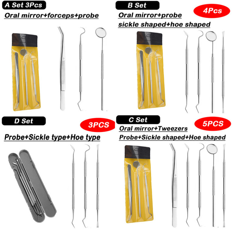 Dental Mirror Probe - 1 ensemble de pincettes à miroir