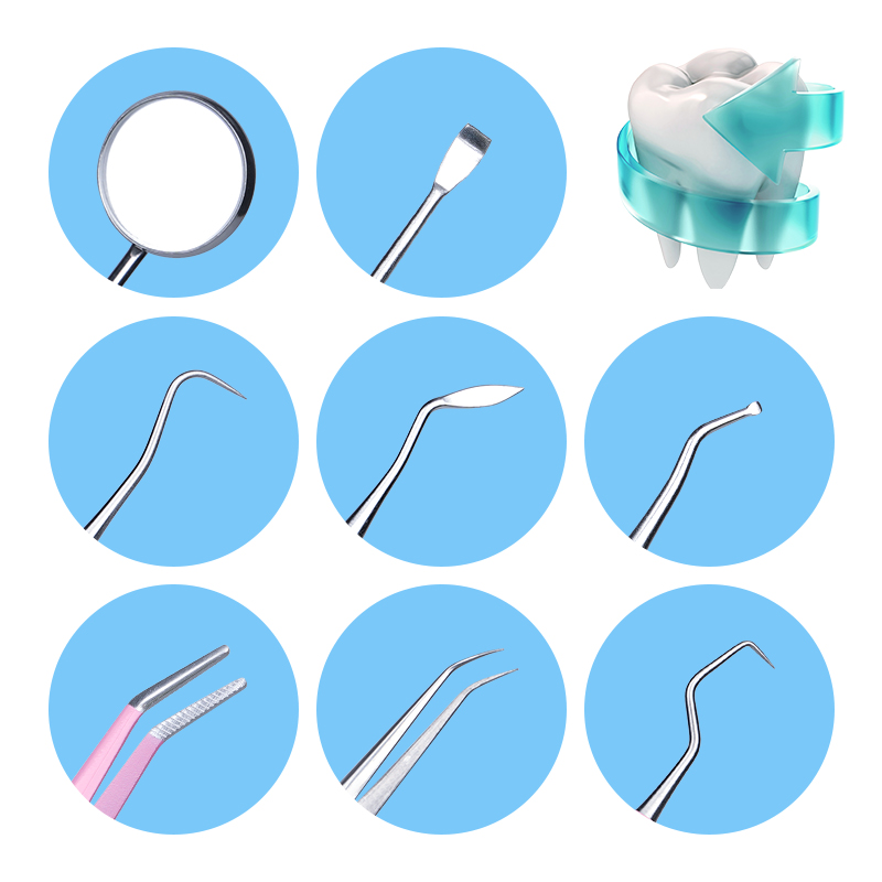 Kit de 8 instruments dentaires - Dental Mirror Probe avis et prix
