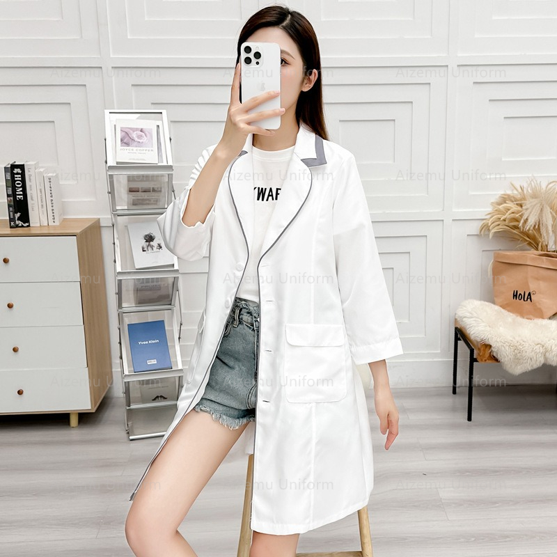 Uniforme de beauté noir avec r - Medical Lab Coats avis et prix
