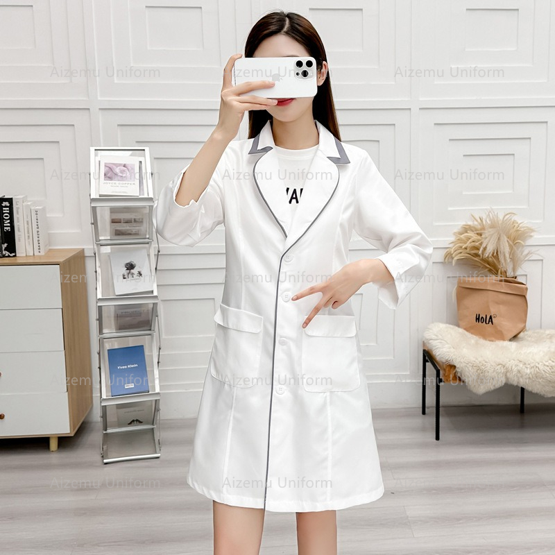 Uniforme de beauté noir avec r - Medical Lab Coats avis et prix